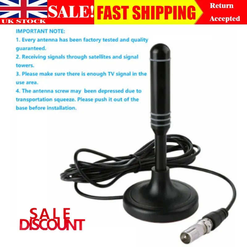 ClearView Portable HD TV Antenna – Indoor & Outdoor Digital Freeview Reception