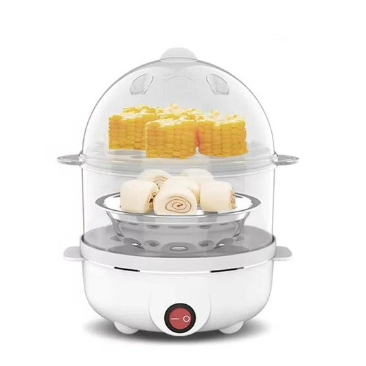 Multifunctional Electric Egg Boiler – Double Layer Steamer & Poacher