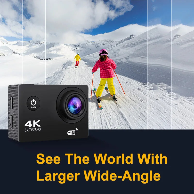 4K Ultra HD Waterproof Action Camera with WiFi & Helmet Mount