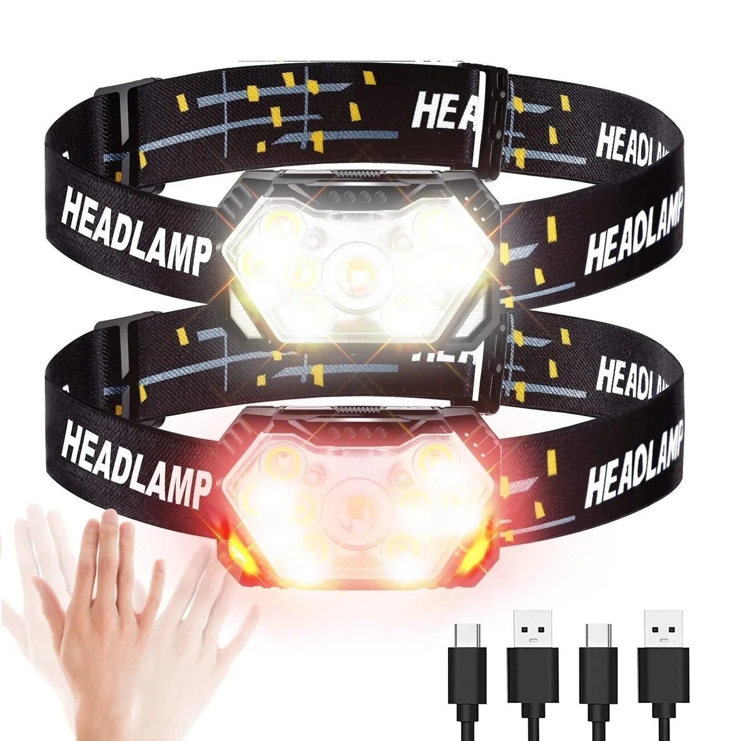 9 LED Motion Sensor Headlamp – USB Rechargeable