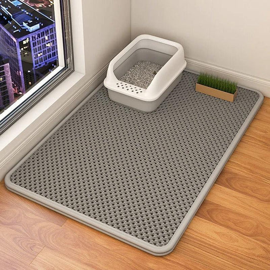 Cat Litter Mat Double-Layer Waterproof Trapping Pad with Urine Protection