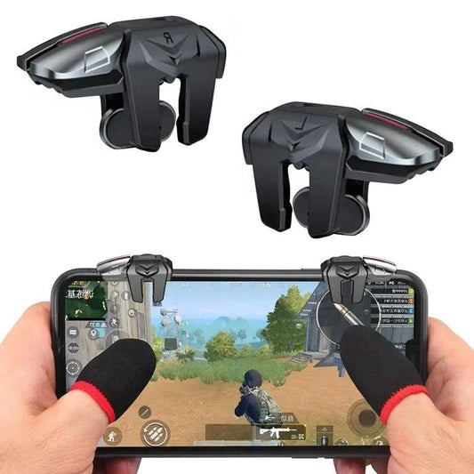 Six-Finger Mobile Game Trigger – Universal L1 R1 Aim Gamepad with ABS Key Buttons