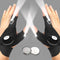 LED Half Finger Flashlight Glove Waterproof