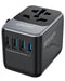 Universal Travel Adapter – 3 USB Ports, 1 Type-C PD Fast Charging, All-in-One EU/UK/US/AUS