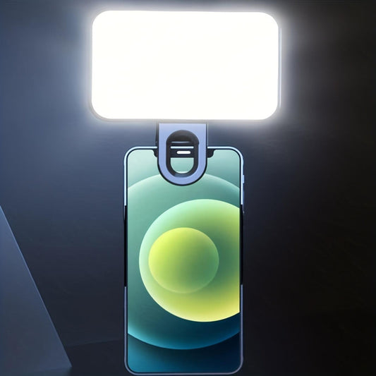 Portable Mini Rechargeable Selfie Fill Light with 3 Adjustable Brightness Modes and Clip On Design for Mobile Phones and Computers