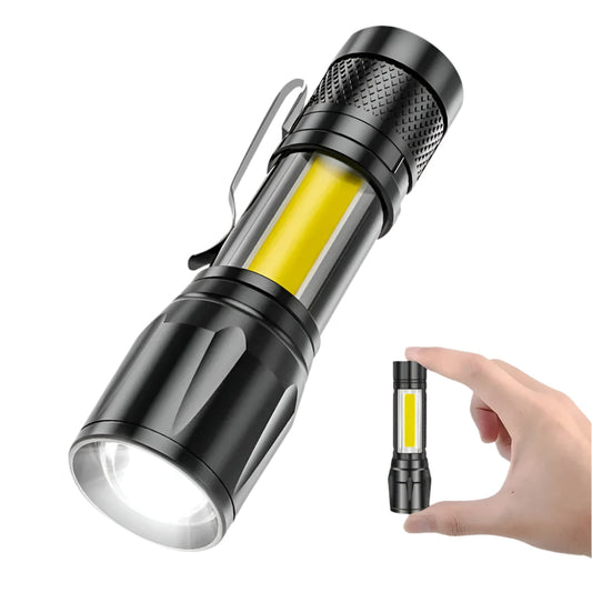 Portable Zoomable LED Flashlight – USB Rechargeable Mini Torch