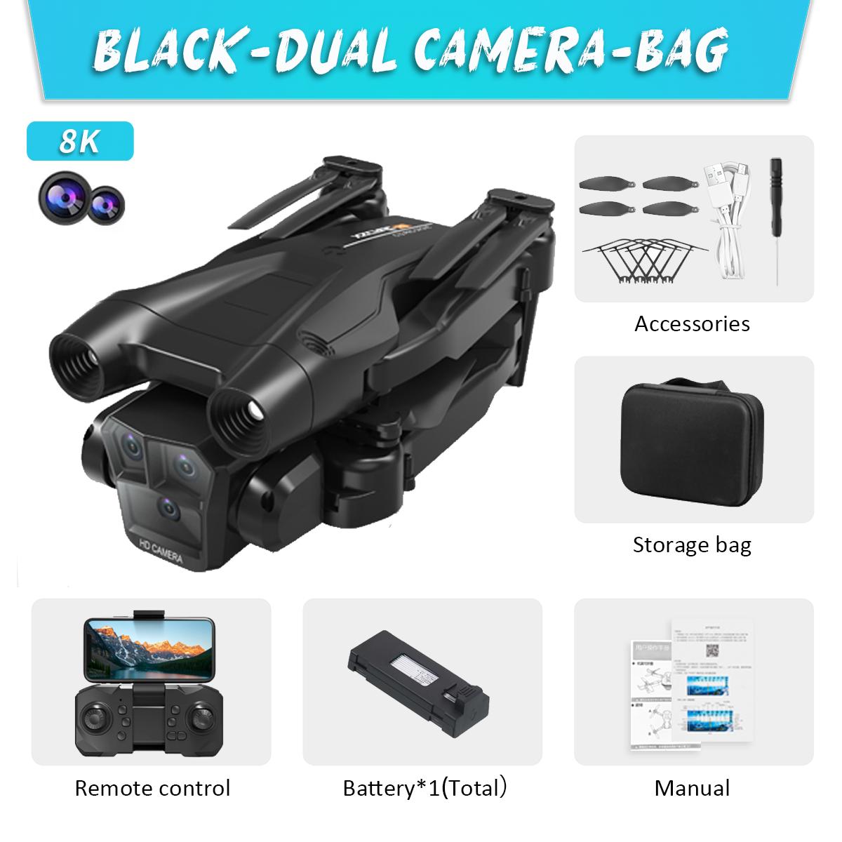 Hydra Drone 8K Professional Foldable with Triple HD Wide Angle Cameras
