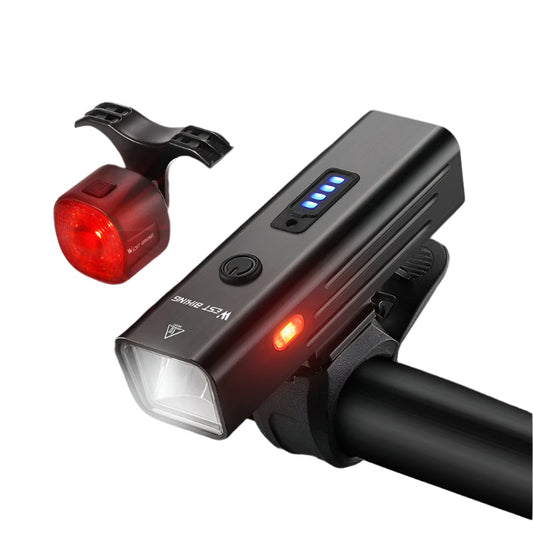 USB Rechargeable Bike Light Set – Front Cycling Headlight & Rear Warning Light