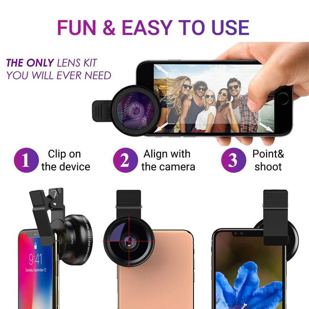 WideMax Super Wide Angle & 12.5x Macro Lens Kit for Smartphones