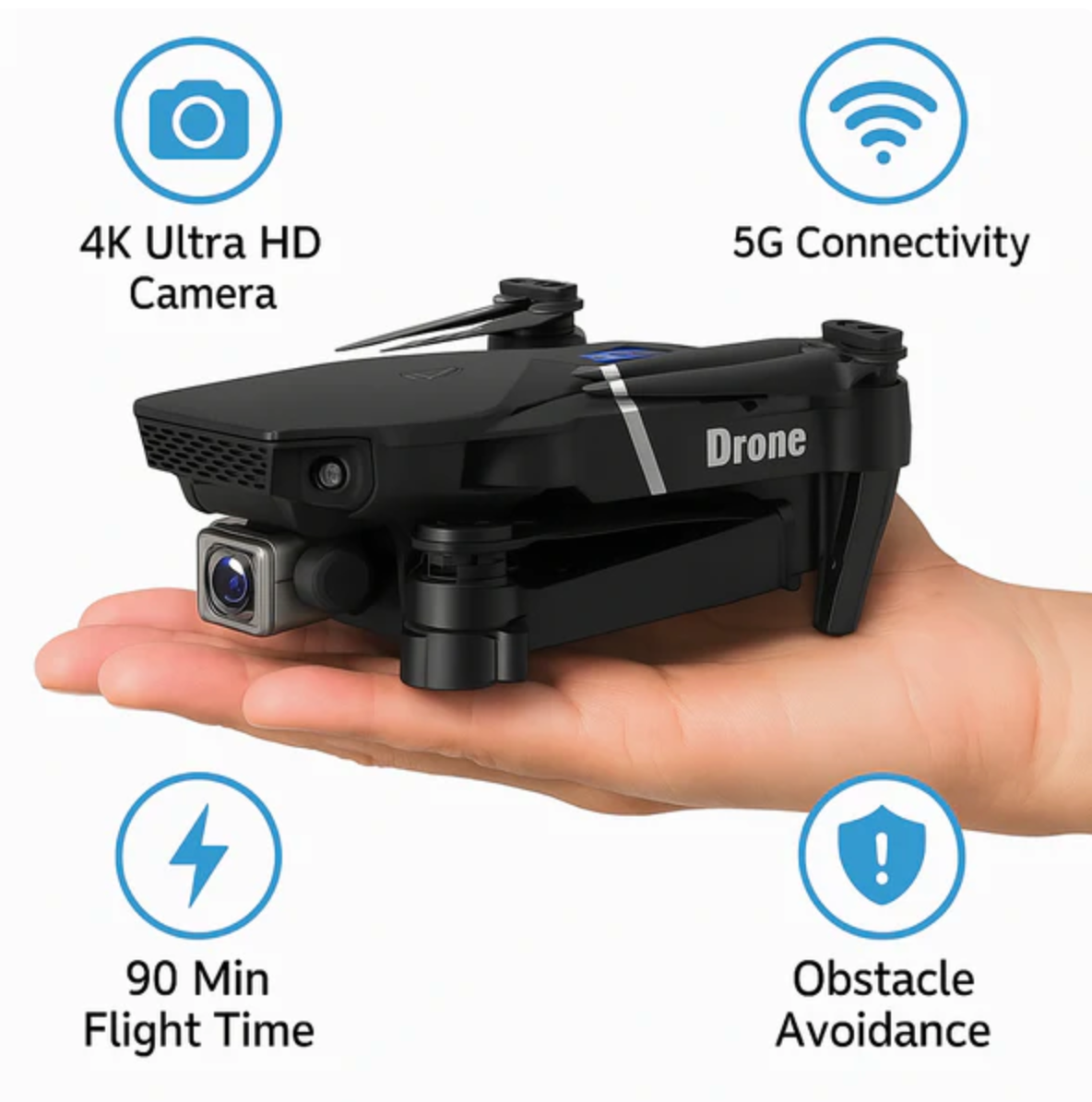 4K Drone Quadcopter with Ultra HD Dual Camera