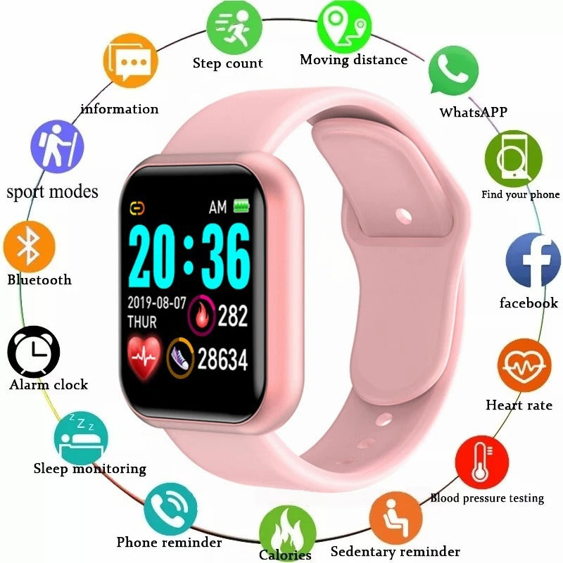 Bluetooth Fitness Tracker Smartwatch – Heart Rate, Sleep & Activity Monitor