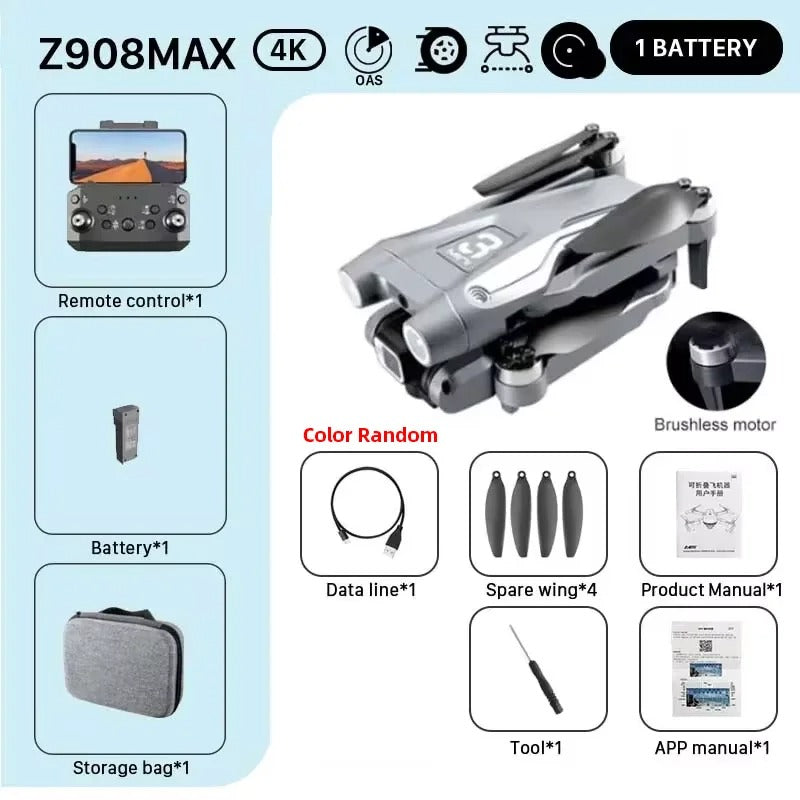 Pro Max 4K Drone – Foldable WiFi FPV Quadcopter with Obstacle Avoidance, ESC Camera & Brushless Motors