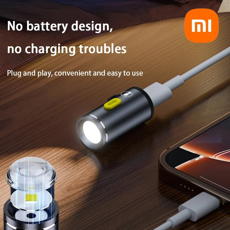 Mini Portable LED Flashlight – High Brightness USB Type-C Rechargeable Torch