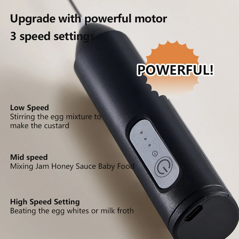 MINI USB Rechargeable Milk Frother – 3-Speed Electric Foam Maker
