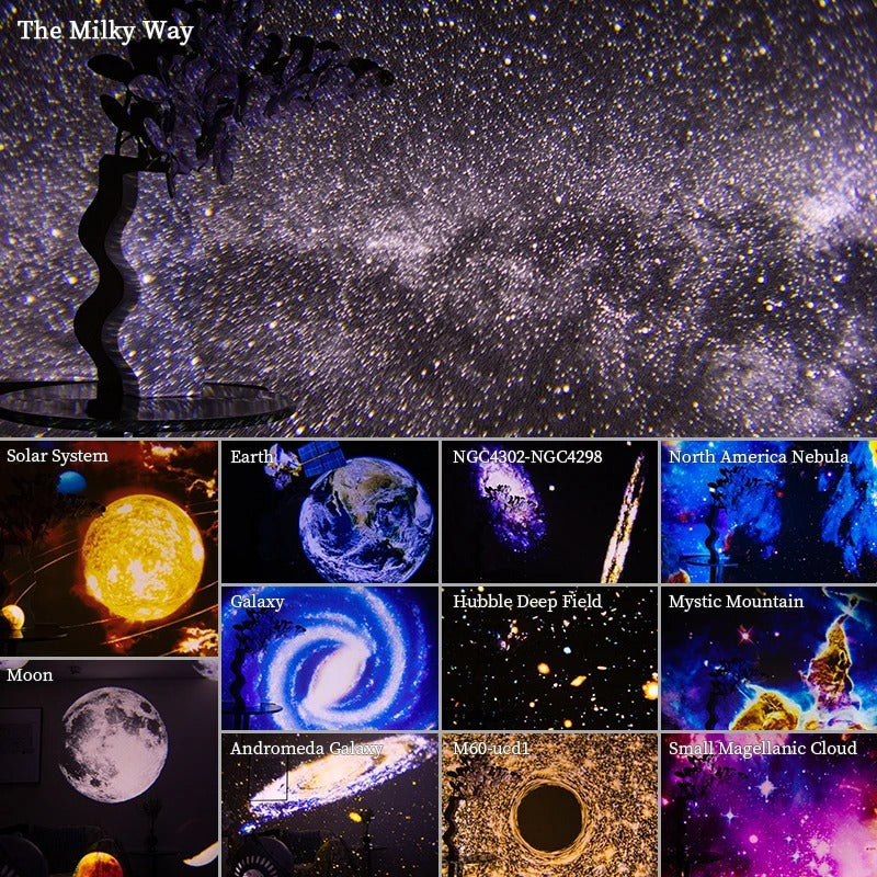 Galaxy Projector Night Light – 360° Rotating Starry Sky Planetarium Lamp