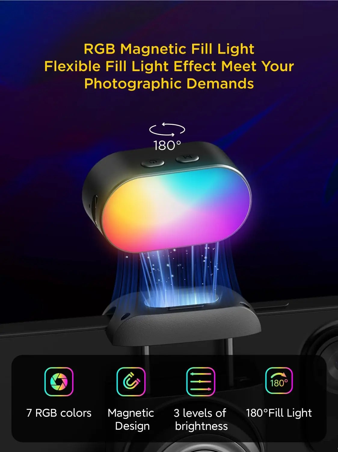 RGB Magnetic Fill Light for Gimbal – LED Photography Light