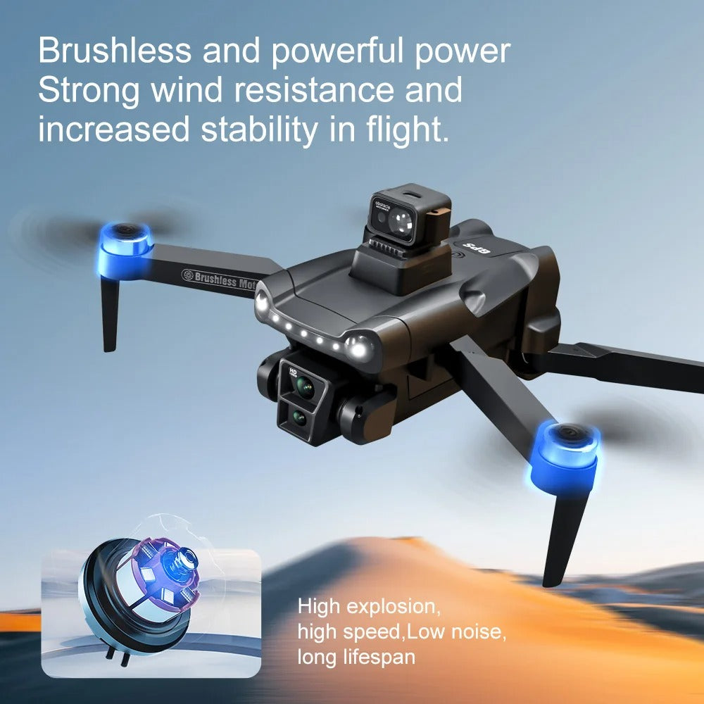 Dual Camera Foldable Drone – 1080P WiFi FPV Quadcopter with Brushless Motors & Wide-Angle HD Lens