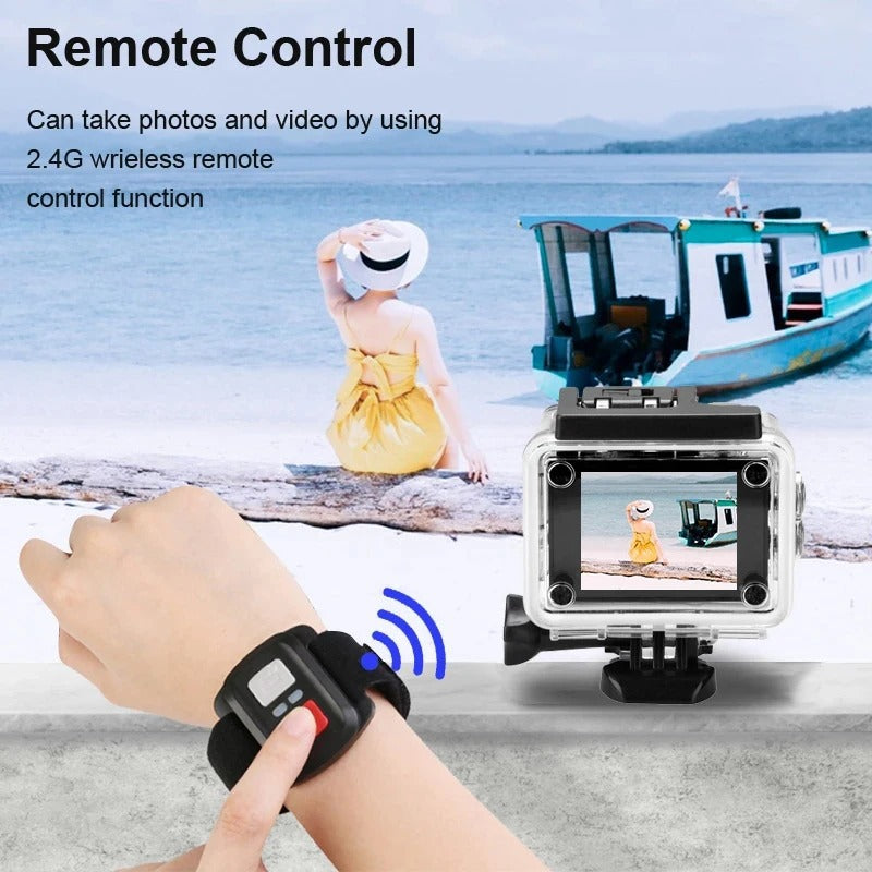 Ultra HD 4K Action Camera – Wide-Angle, Waterproof Video Recording Sports Cam