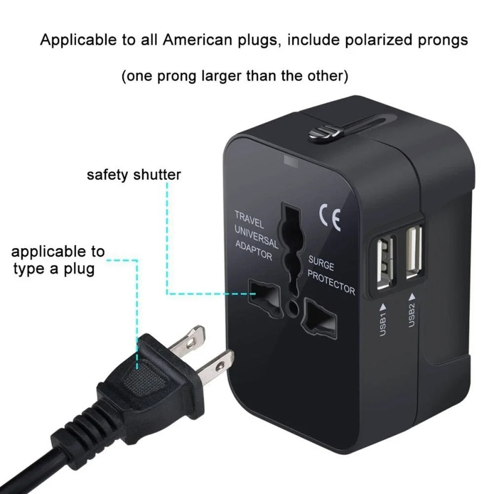 Melery Universal Travel Adapter All-in-One Wall Plug