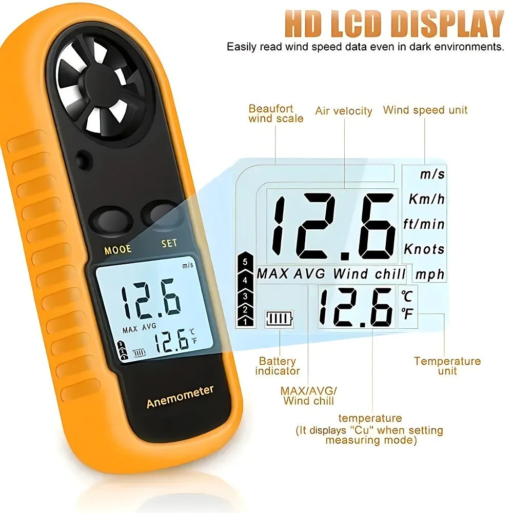 Digital Pocket Anemometer – Smart Wind Speed & Temperature Meter