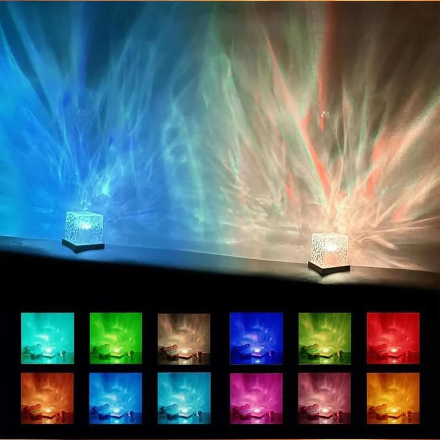 Ocean Wave Projector Light 16 Colors Aurora Glow Lamp