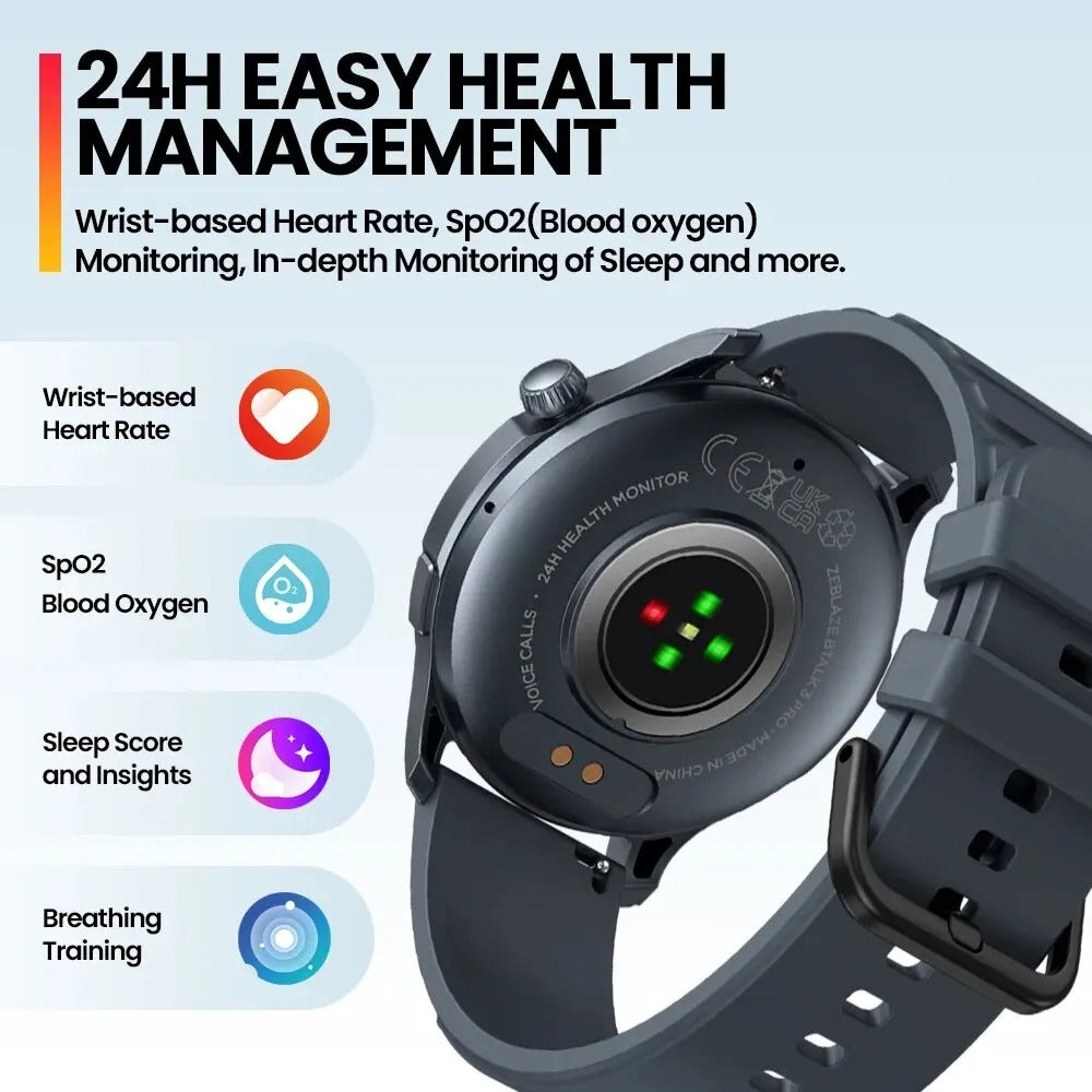 3 PRO Smartwatch – 1.43" AMOLED Display with Bluetooth Calling & Fitness Health Tracker