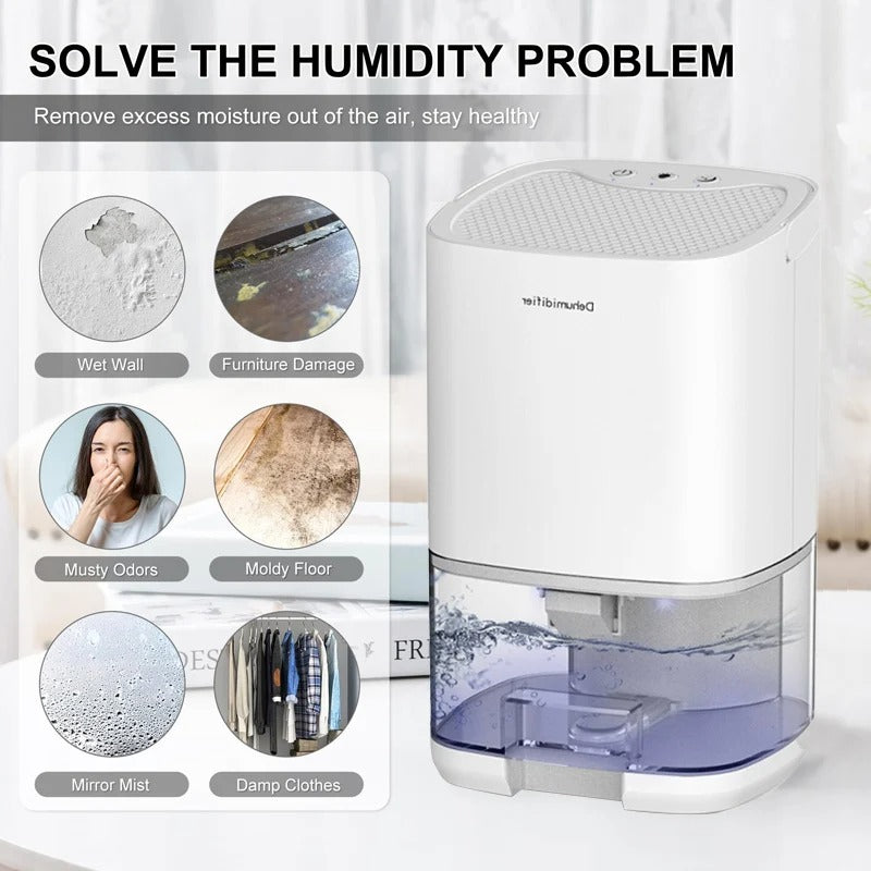 Portable Air Dehumidifier – Mute Moisture Absorber & Air Dryer for Home