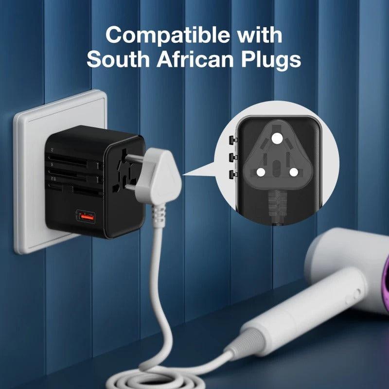 Universal Travel Adapter EU/UK/US/Aus/Asia Plug Compatibility