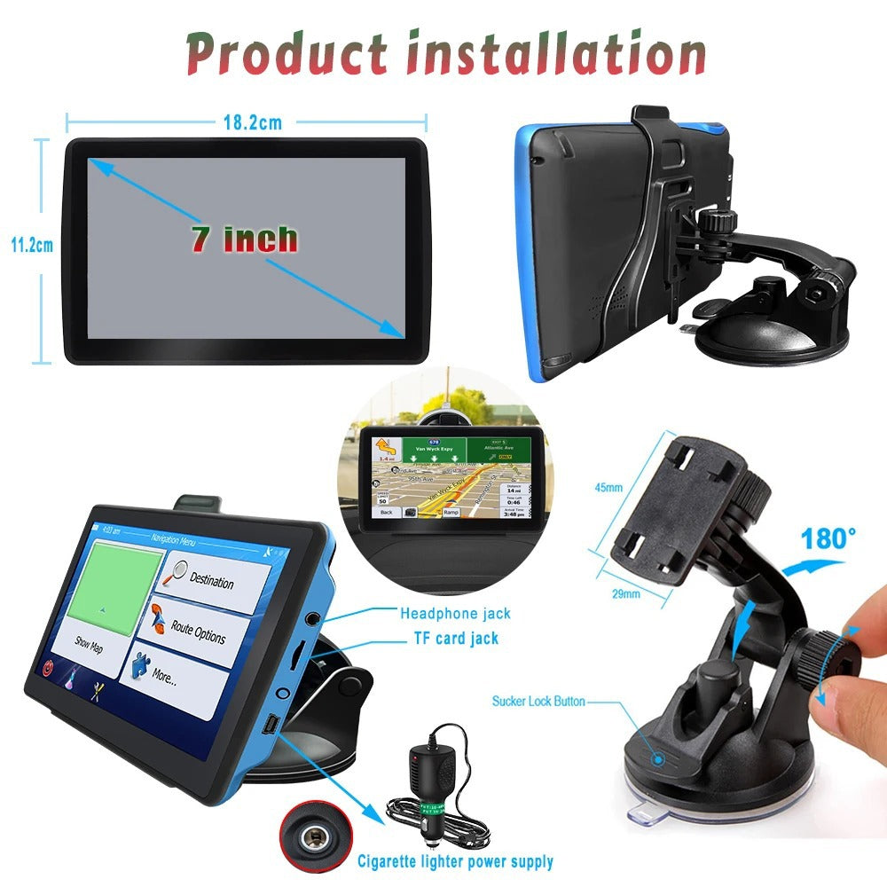 7-Inch GPS Navigation System – Car & Truck SAT NAV with Free 2024 Europe Maps