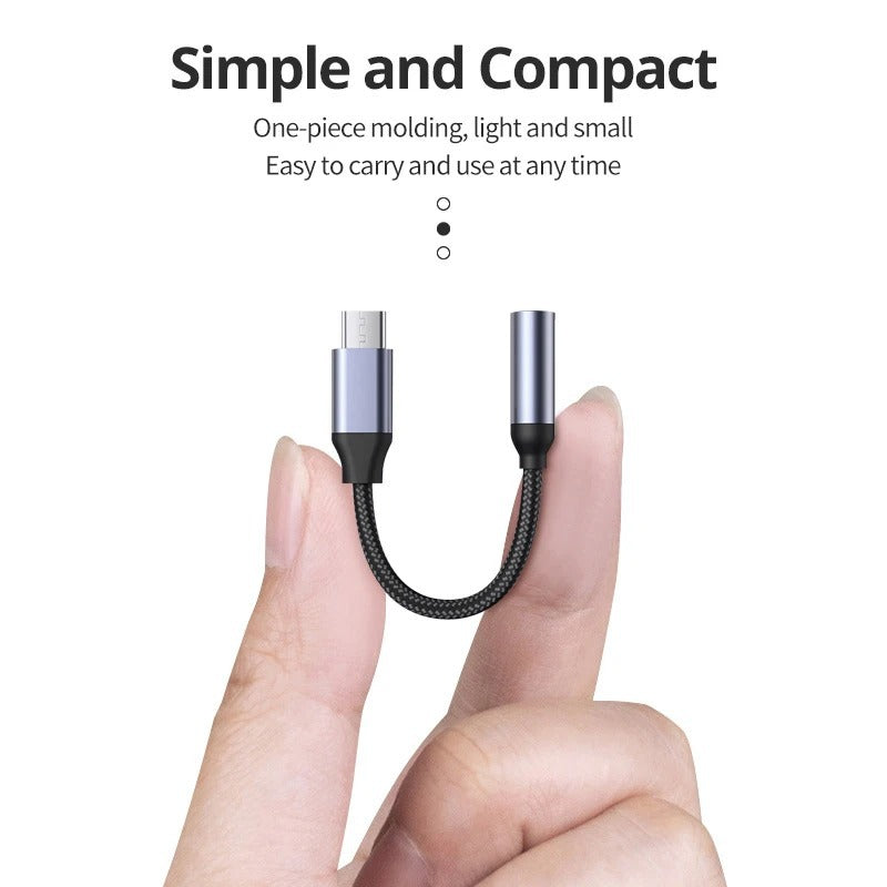 USB Type-C to 3.5mm Aux Adapter - Type-C to 3.5mm Audio Cable Converter