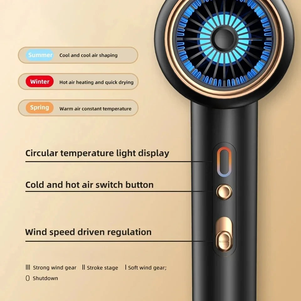Professional Hair Dryer – 2400W Hot & Cold Wind Ionic Blow Dryer