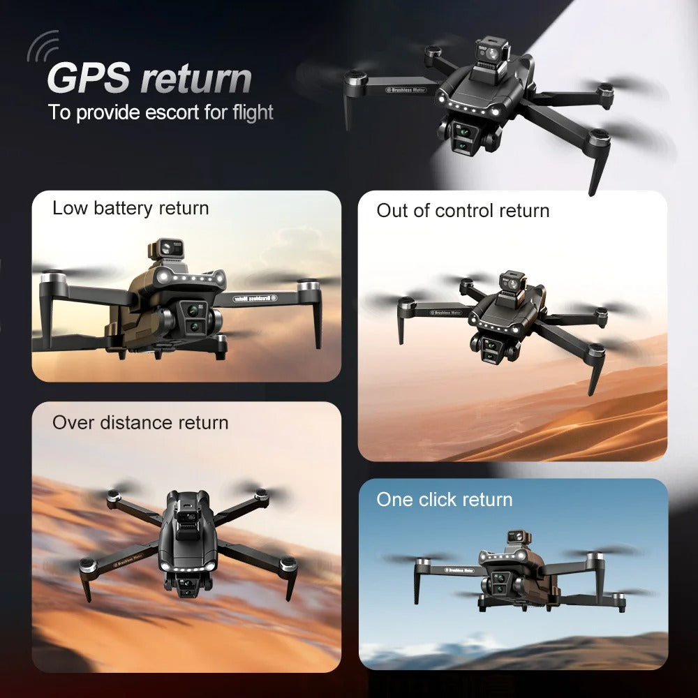 Dual Camera Foldable Drone – 1080P WiFi FPV Quadcopter with Brushless Motors & Wide-Angle HD Lens
