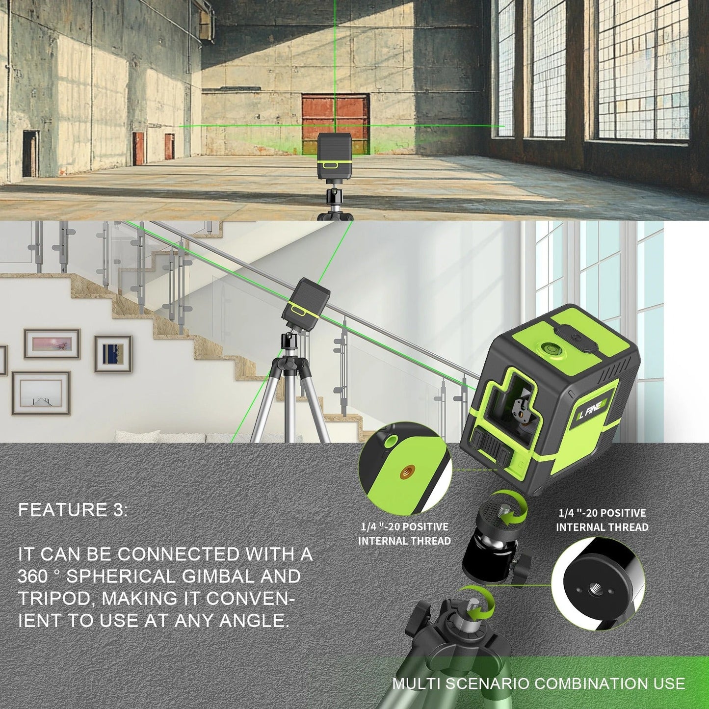 2-Line Laser Level with Tripod