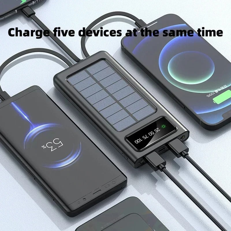 200000mAh Solar Power Bank – 4-in-1 Ultra Capacity Fast Charging
