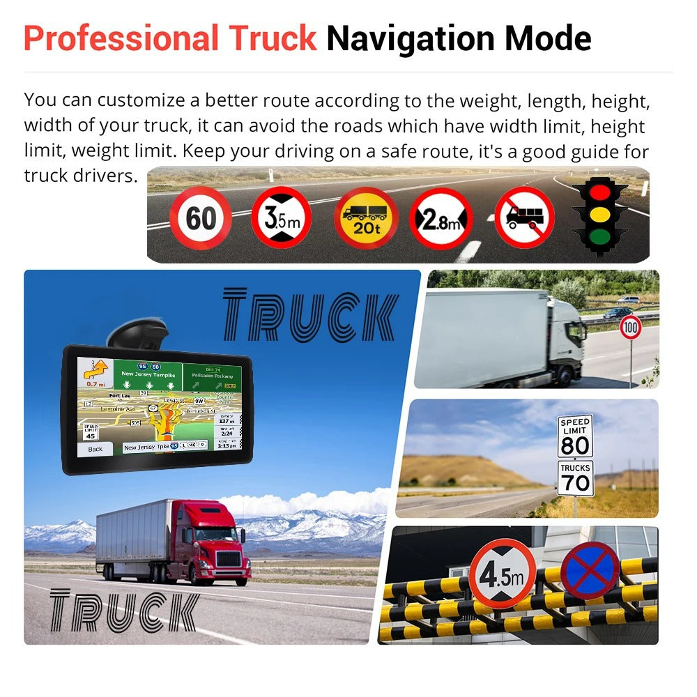7-Inch GPS Navigation System – Car & Truck SAT NAV with Free 2024 Europe Maps