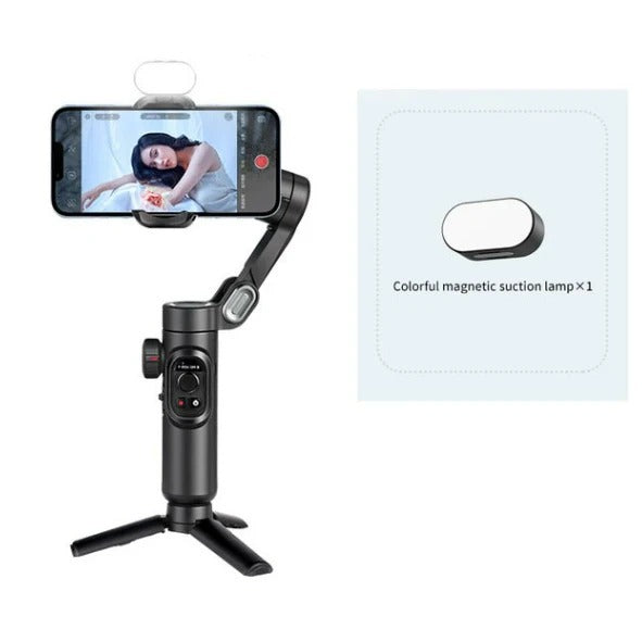 3-Axis Handheld Gimbal Stabilizer with Fill Light - Smartphone Gimbal for iPhone & Android with Face Tracking for TikTok and Vlogs