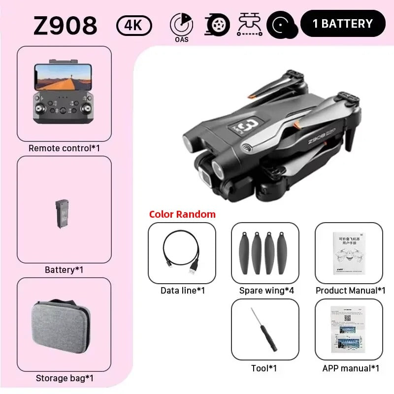 Pro Max 4K Drone – Foldable WiFi FPV Quadcopter with Obstacle Avoidance, ESC Camera & Brushless Motors