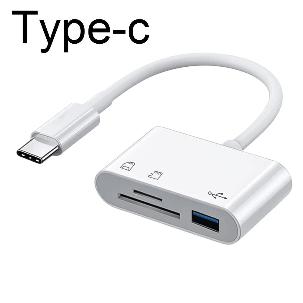 3-in-1 Type-C Micro Adapter & Memory Card Reader - USB-C TF, CF, SD