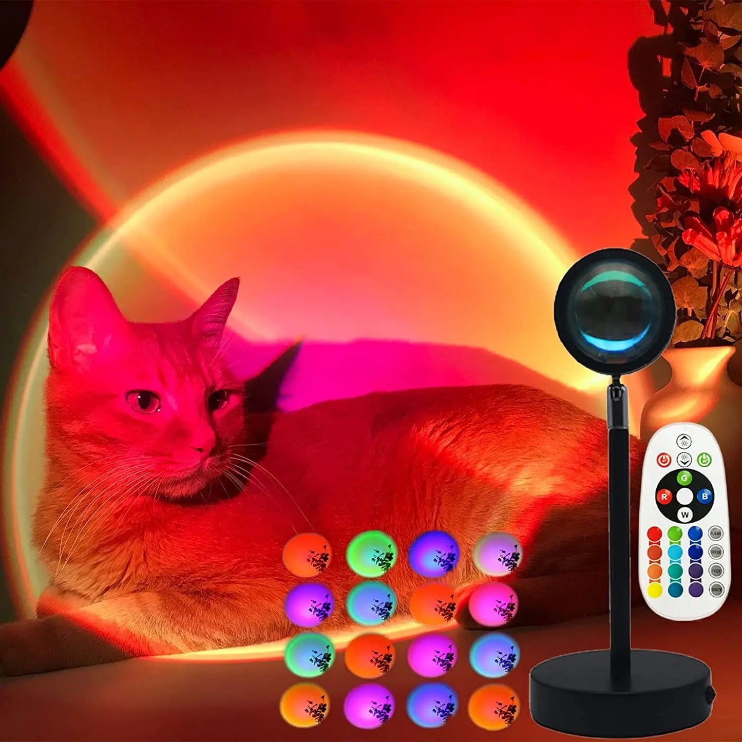 Smart Bluetooth Rainbow Sunset Projector Lamp – Ambient Night Light