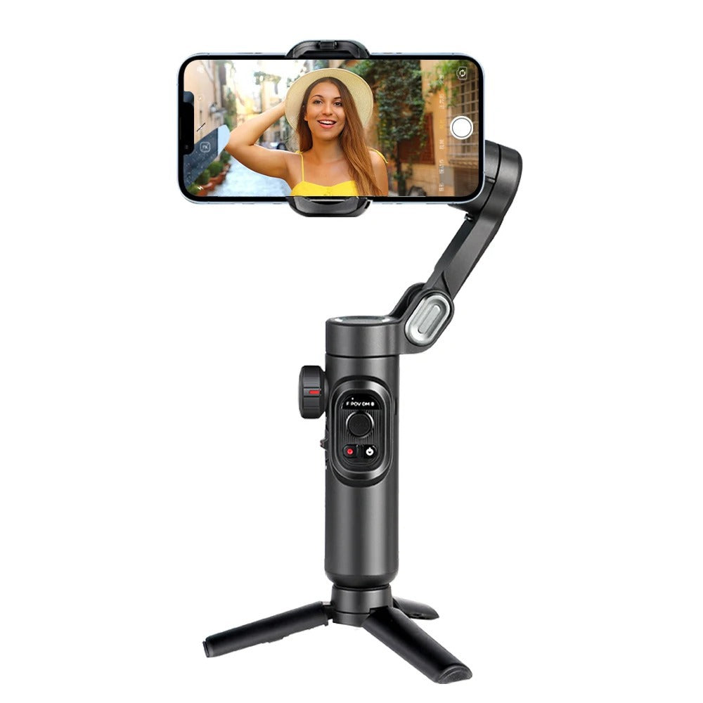 3-Axis Handheld Gimbal Stabilizer with Fill Light - Smartphone Gimbal for iPhone & Android with Face Tracking for TikTok and Vlogs