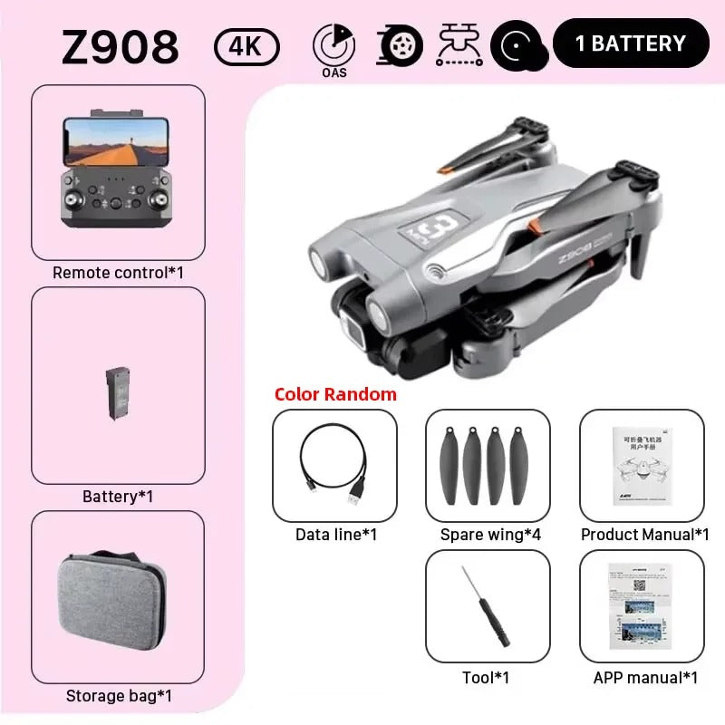 Pro Max 4K Drone – Foldable WiFi FPV Quadcopter with Obstacle Avoidance, ESC Camera & Brushless Motors