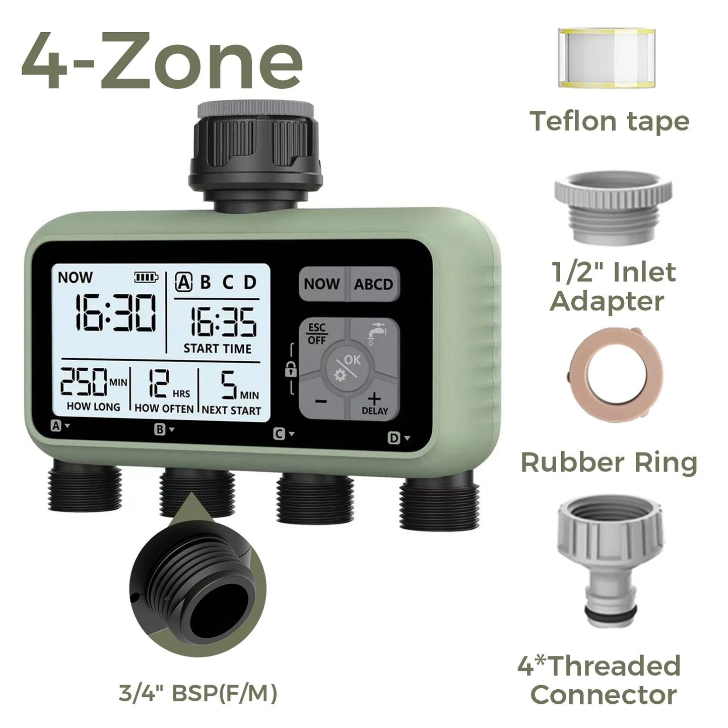3-Zone Garden Irrigator Water Timer