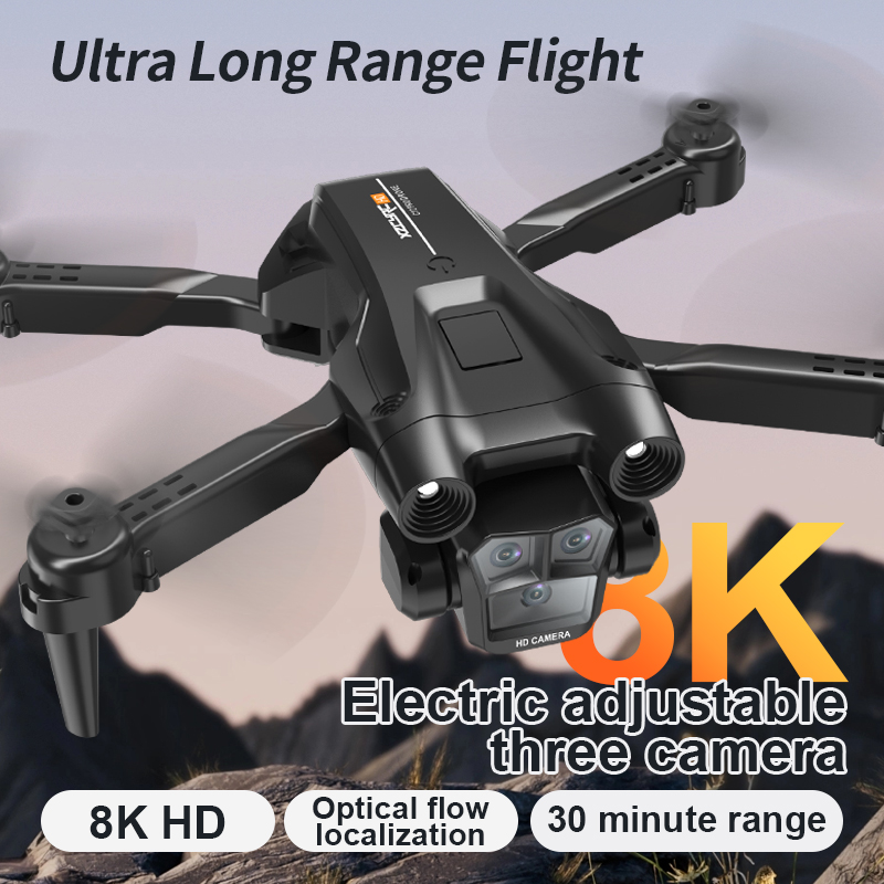 Hydra Drone 8K Professional Foldable with Triple HD Wide Angle Cameras