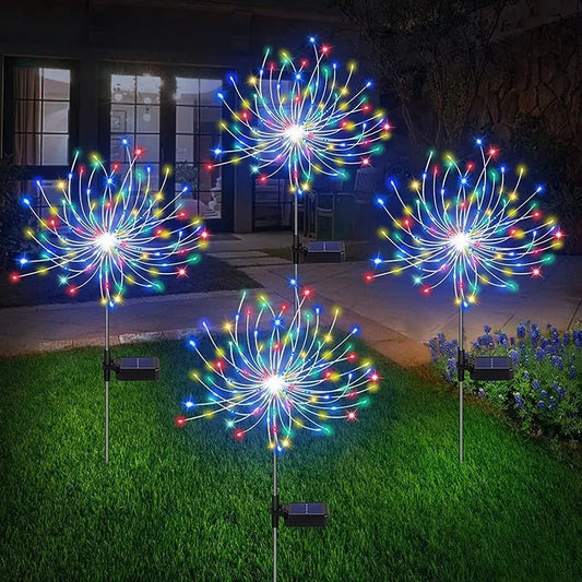 Solar LED Firework Fairy Lights [4x pack]