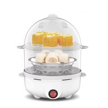 Multifunctional Electric Egg Boiler – Double Layer Steamer & Poacher