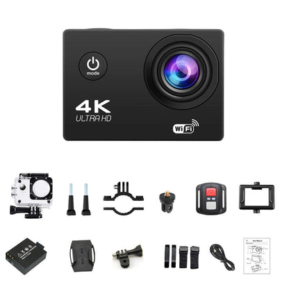 4K WiFi Action Camera 1080P/30FPS, 2.0" Screen, Waterproof, Underwater and Helmet Mount Sports Camera