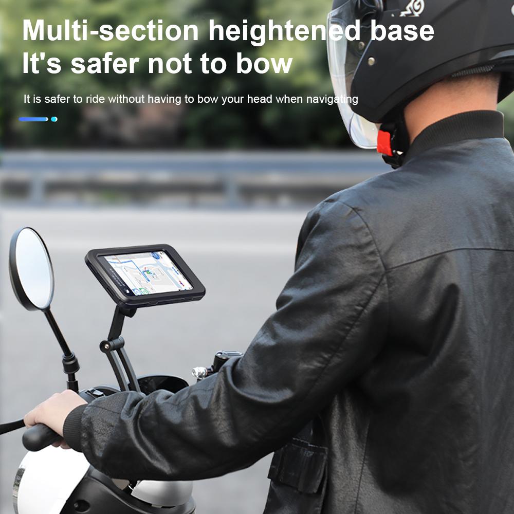 Waterproof Motorcycle Phone Holder Universal 360° Swivel Adjustable Bike Mount for GPS and Cellphones