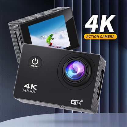 4K WiFi Action Camera 1080P/30FPS, 2.0" Screen, Waterproof, Underwater and Helmet Mount Sports Camera