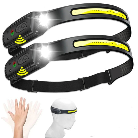 USB Rechargeable LED Headlamp – Bright XPE+COB Torch