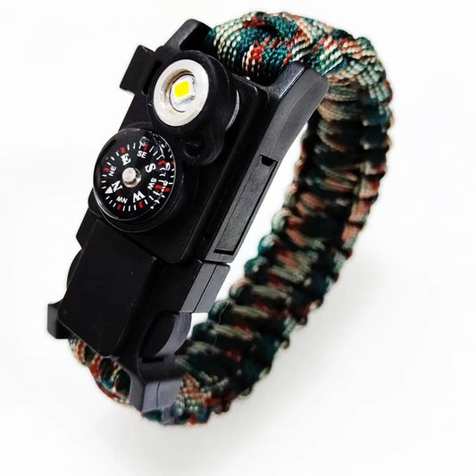 Waterproof Survival Paracord Bracelet with LED Light
